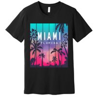 Miami Florida Sunset I Love Miami Beach Souvenir Premium T-Shirt