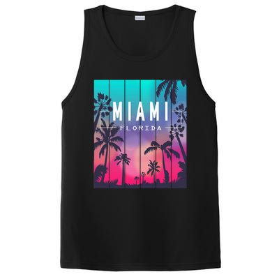 Miami Florida Sunset I Love Miami Beach Souvenir PosiCharge Competitor Tank