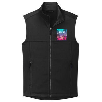 Miami Florida Sunset I Love Miami Beach Souvenir Collective Smooth Fleece Vest