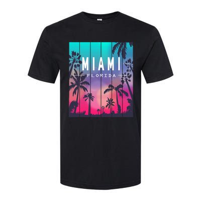 Miami Florida Sunset I Love Miami Beach Souvenir Softstyle CVC T-Shirt