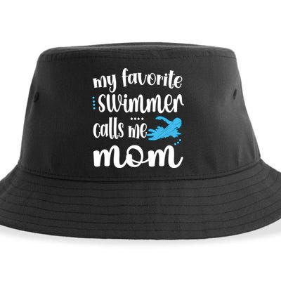 My Favorite Swimmer Calls Me Swim Mom Swimming Mama Gift Sustainable Bucket Hat