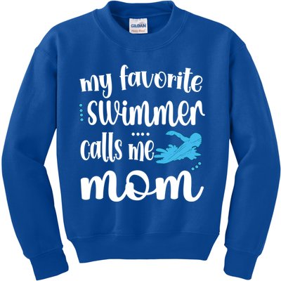 My Favorite Swimmer Calls Me Swim Mom Swimming Mama Gift Kids Sweatshirt