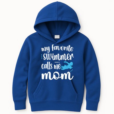 My Favorite Swimmer Calls Me Swim Mom Swimming Mama Gift Kids Hoodie