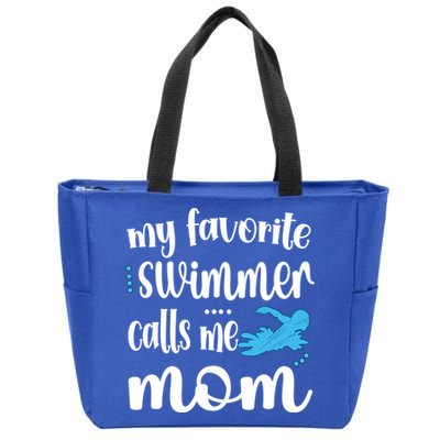 My Favorite Swimmer Calls Me Swim Mom Swimming Mama Gift Zip Tote Bag