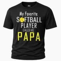 My Favorite Softball Player Calls Me Papa Father's Day Gift Cooling Performance Crew T-Shirt