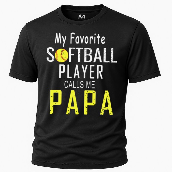 My Favorite Softball Player Calls Me Papa Father's Day Gift Cooling Performance Crew T-Shirt