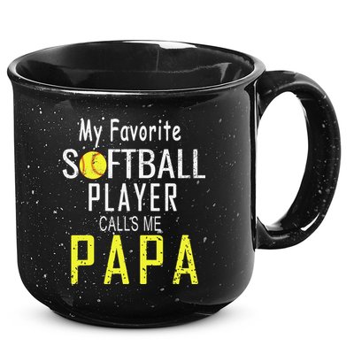 My Favorite Softball Player Calls Me Papa Father's Day Gift 15oz Campfire Ceramic Mug