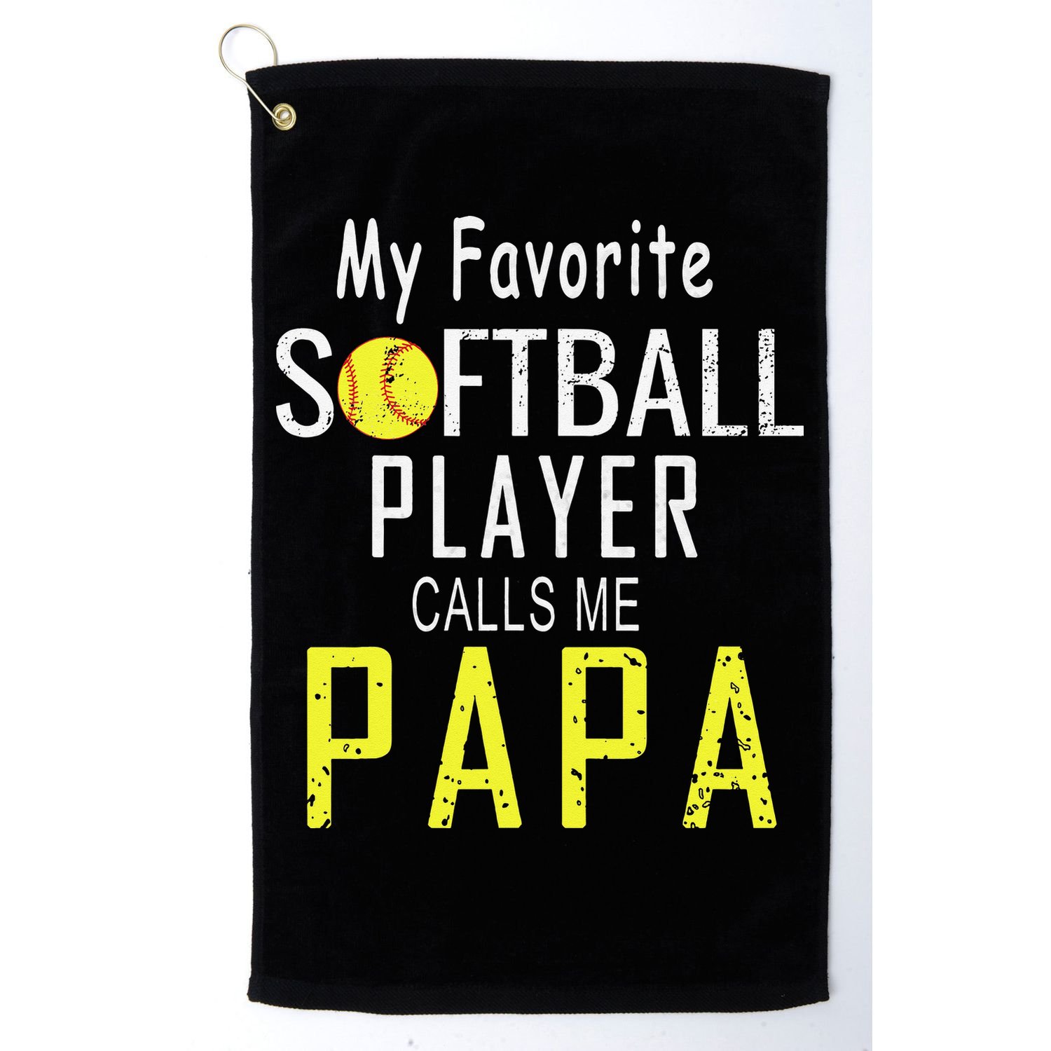 My Favorite Softball Player Calls Me Papa Father's Day Gift Golf Towel