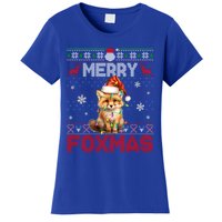 Merry Foxmas Santa Fox Lights Fox Lovers Ugly Xmas Gift Women's T-Shirt