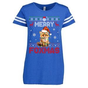 Merry Foxmas Santa Fox Lights Fox Lovers Ugly Xmas Gift Enza Ladies Jersey Football T-Shirt