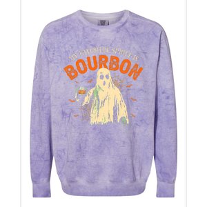 My Favorite Spirit Is Bourbon Funny Ghost Halloween Costume Colorblast Crewneck Sweatshirt