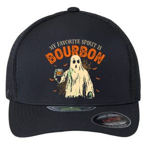 My Favorite Spirit Is Bourbon Funny Ghost Halloween Costume Flexfit Unipanel Trucker Cap