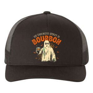 My Favorite Spirit Is Bourbon Funny Ghost Halloween Costume Yupoong Adult 5-Panel Trucker Hat