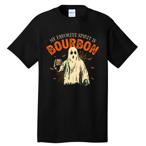 My Favorite Spirit Is Bourbon Funny Ghost Halloween Costume Tall T-Shirt