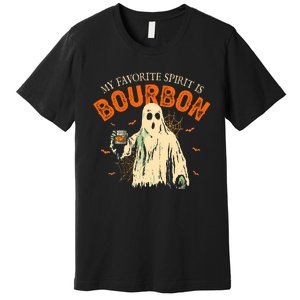 My Favorite Spirit Is Bourbon Funny Ghost Halloween Costume Premium T-Shirt