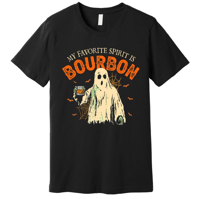 My Favorite Spirit Is Bourbon Funny Ghost Halloween Costume Premium T-Shirt