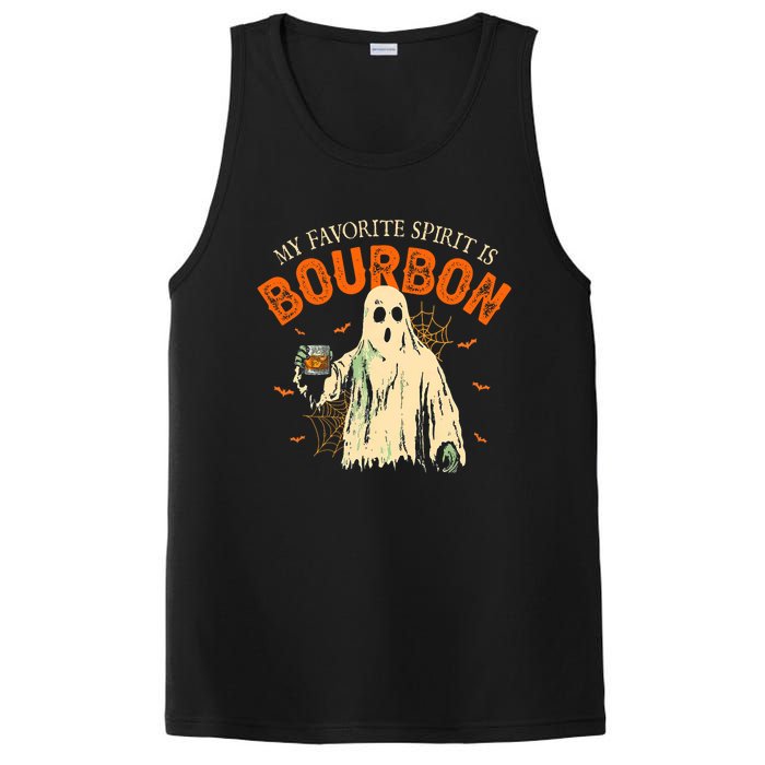 My Favorite Spirit Is Bourbon Funny Ghost Halloween Costume PosiCharge Competitor Tank