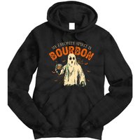 My Favorite Spirit Is Bourbon Funny Ghost Halloween Costume Tie Dye Hoodie