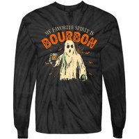 My Favorite Spirit Is Bourbon Funny Ghost Halloween Costume Tie-Dye Long Sleeve Shirt