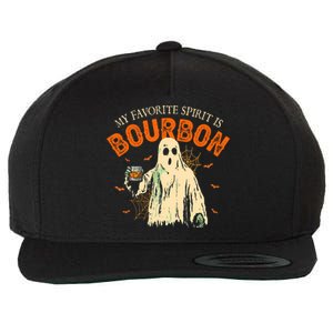 My Favorite Spirit Is Bourbon Funny Ghost Halloween Costume Wool Snapback Cap