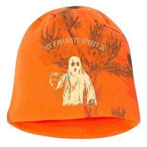 My Favorite Spirit Is Bourbon Funny Ghost Halloween Costume Kati - Camo Knit Beanie