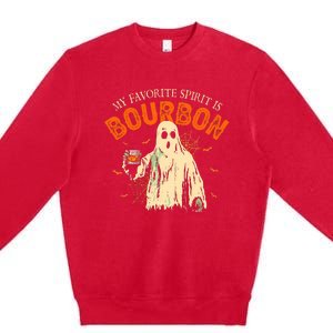 My Favorite Spirit Is Bourbon Funny Ghost Halloween Costume Premium Crewneck Sweatshirt