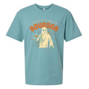 My Favorite Spirit Is Bourbon Funny Ghost Halloween Costume Sueded Cloud Jersey T-Shirt