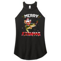 Merry Fishmas Santa Riding Fish Christmas Pjs Fishers Women's Perfect Tri Rocker Tank