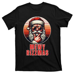 Mewy Funny Santa Mewing Joke Rizz Christmas T-Shirt