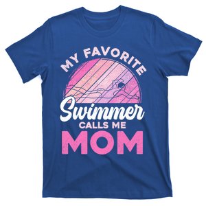 My Favorite Swimmer Calls Me Mom Mothers Day Retro Swimming Gift T-Shirt