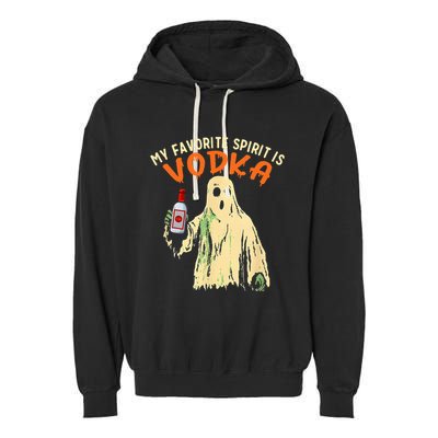 My Favorite Spirit Is Vodka Funny Halloween Party Adult Garment-Dyed Fleece Hoodie