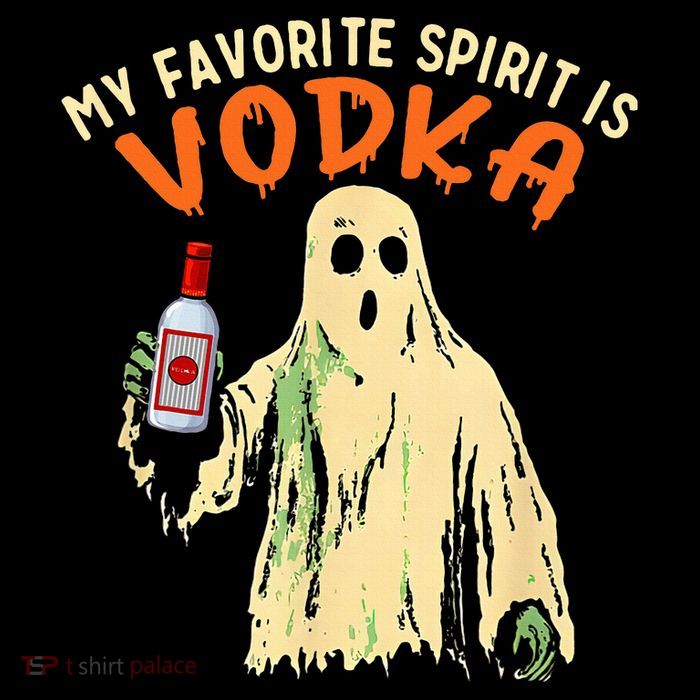 My Favorite Spirit Is Vodka Funny Halloween Party Adult V-Neck T-Shirt