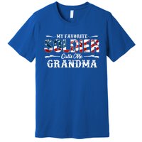 My Favorite Soldier Calls Me Grandma Gift Fathers Day Gift Premium T-Shirt