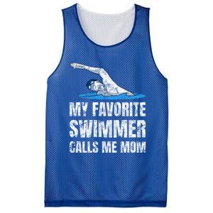 My Favorite Swimmer Calls Me Mom Mother's Day Swimming Gift Mesh Reversible Basketball Jersey Tank