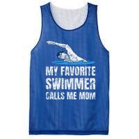 My Favorite Swimmer Calls Me Mom Mother's Day Swimming Gift Mesh Reversible Basketball Jersey Tank