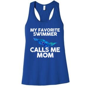 My Favorite Swimmer Calls Me Mom Cute Gift Women's Racerback Tank