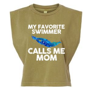 My Favorite Swimmer Calls Me Mom Cute Gift Garment-Dyed Women's Muscle Tee