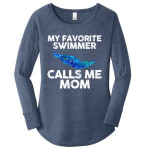 My Favorite Swimmer Calls Me Mom Cute Gift Women's Perfect Tri Tunic Long Sleeve Shirt