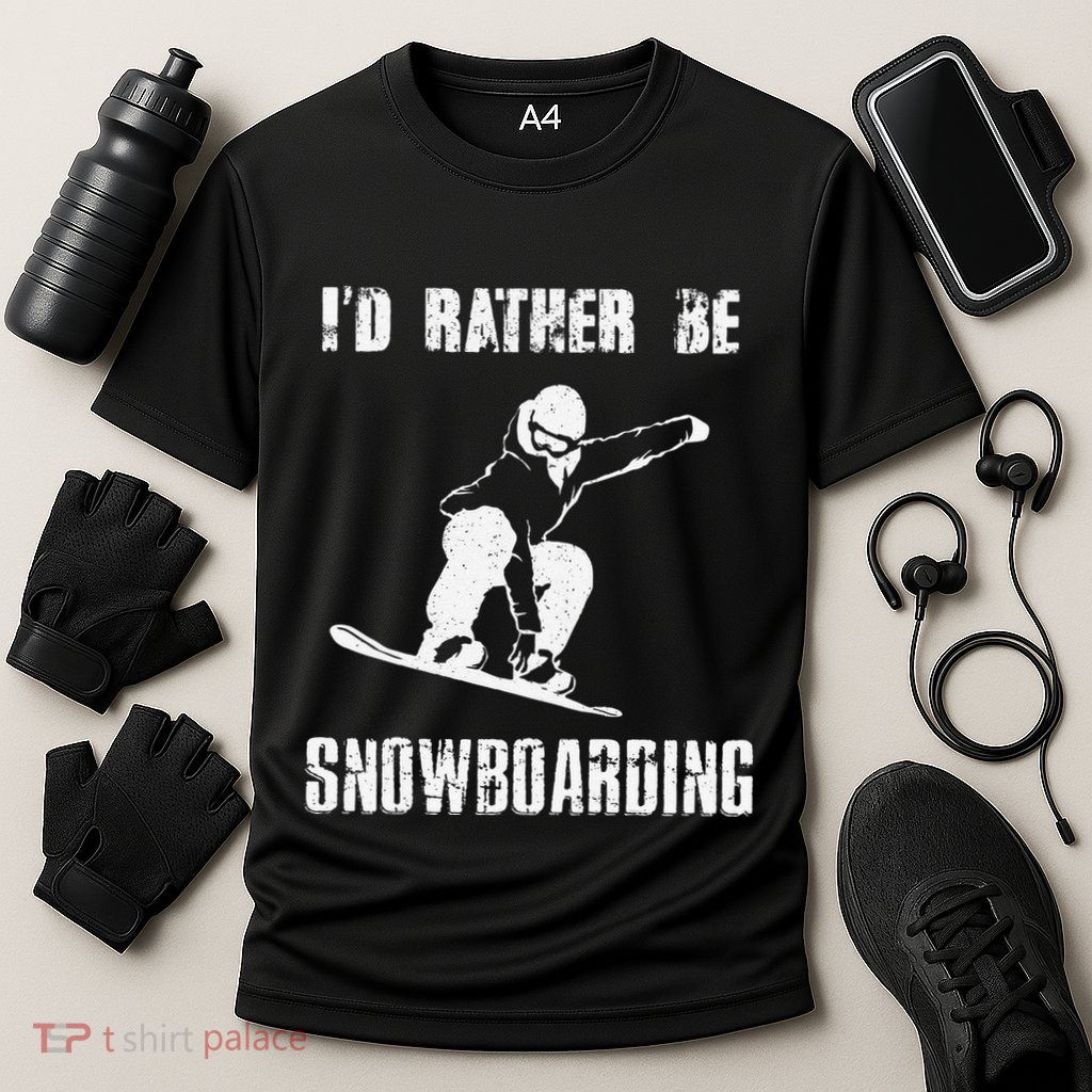 Mountains Funny Snowboarding I'd Rather Be Snowboarding Performance Shirt
