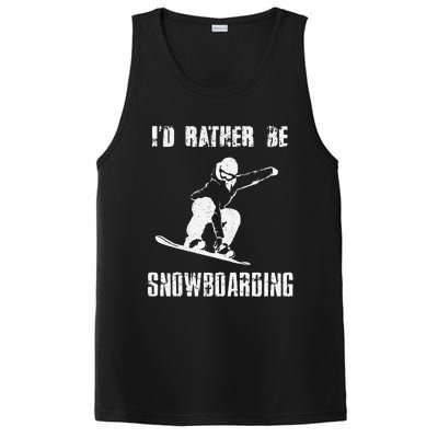 Mountains Funny Snowboarding I'd Rather Be Snowboarding PosiCharge Competitor Tank