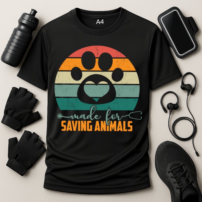 Made For Saving Animals Veterinarian Cooling Performance Crew T-Shirt