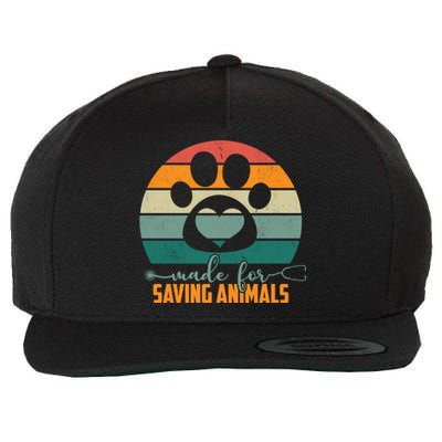 Made For Saving Animals Veterinarian Wool Snapback Cap