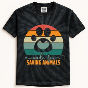 Made For Saving Animals Veterinarian Kids Tie-Dye T-Shirt