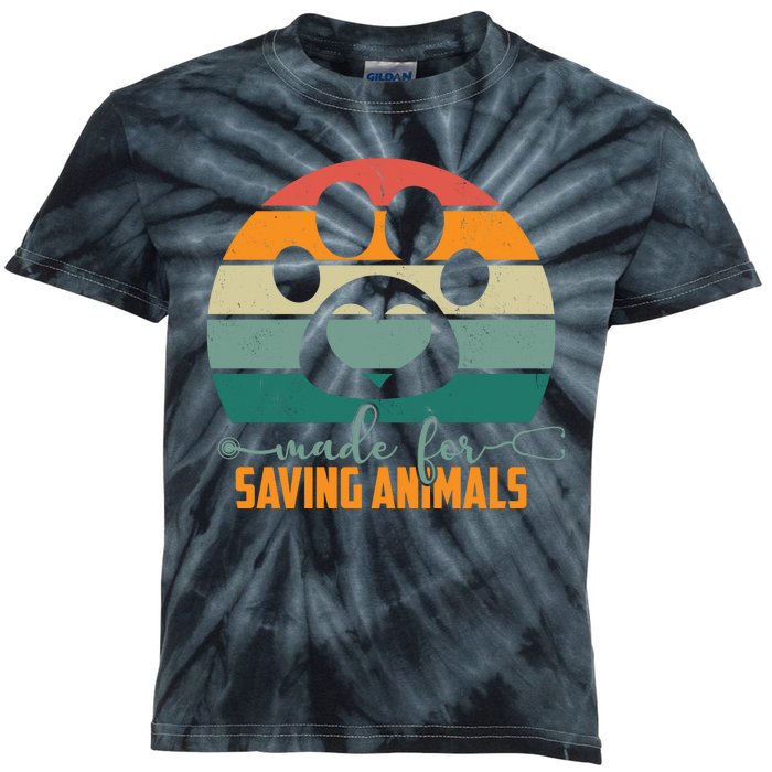 Made For Saving Animals Veterinarian Kids Tie-Dye T-Shirt