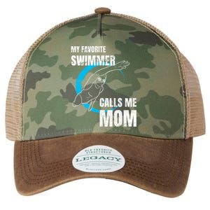 My Favorite Swimmer Calls Me Mom Swimming Mother's Day Gift Legacy Tie Dye Trucker Hat