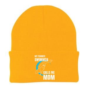 My Favorite Swimmer Calls Me Mom Swimming Mother's Day Gift Knit Cap Winter Beanie