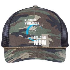 My Favorite Swimmer Calls Me Mom Swimming Mother's Day Gift Retro Rope Trucker Hat Cap