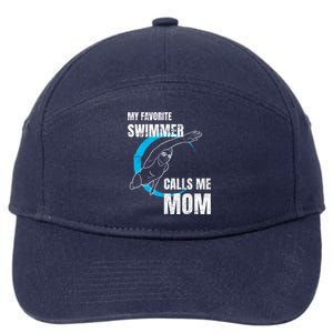 My Favorite Swimmer Calls Me Mom Swimming Mother's Day Gift 7-Panel Snapback Hat