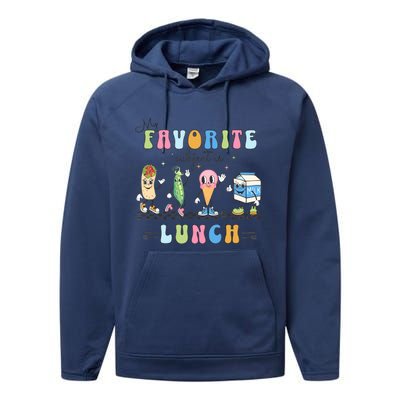 My Favorite Subject Is Lunch Lady Cafeteria Crew Retro Performance Fleece Hoodie