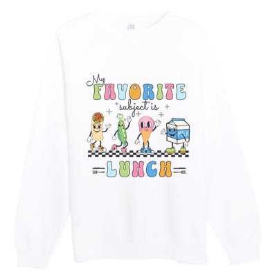 My Favorite Subject Is Lunch Lady Cafeteria Crew Retro Premium Crewneck Sweatshirt